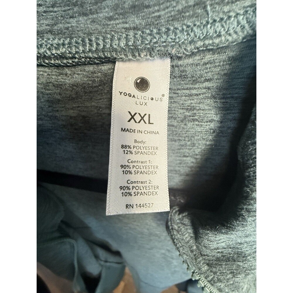 Yogalicious Athletic Jacket Women's XXL Green Full Zip Long Sleeve Mock Neck - Picture 9 of 10
